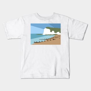 St Margaret’s Bay Beach and White Cliffs, Dover, Kent Kids T-Shirt